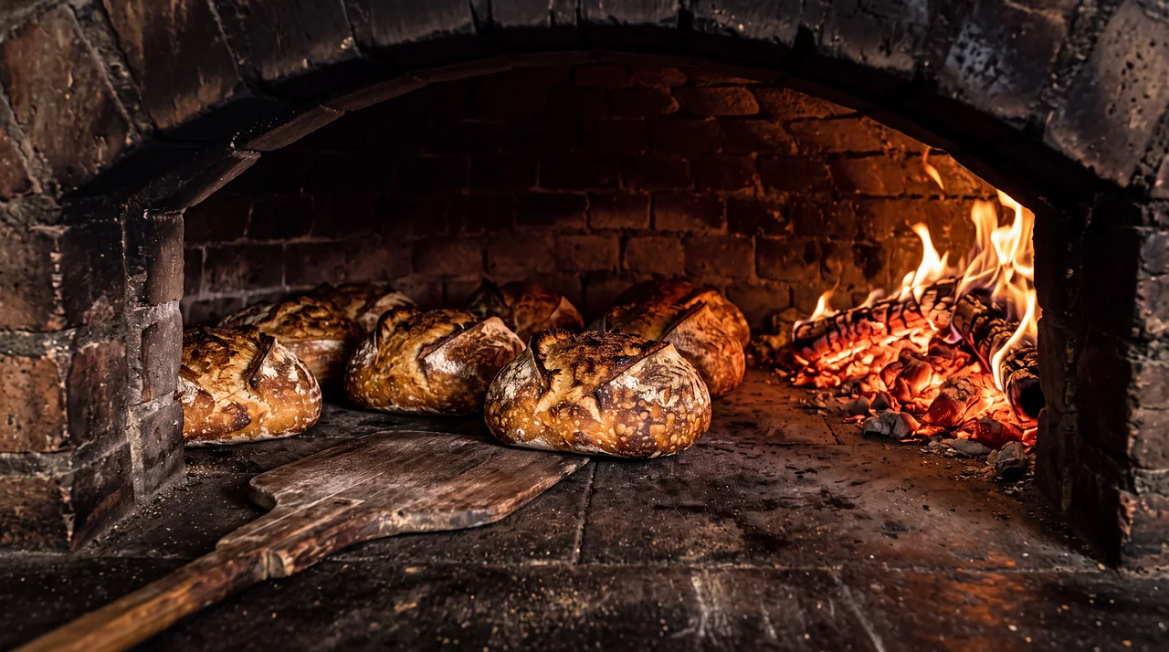 Loaves in the wood oven
